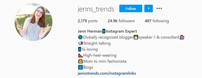 Instagram Bio with Website Landing page as Link in Bio