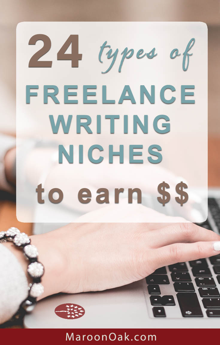 Writers have a lot of niche job options to choose from to stay at home and earn. Check out these 24 types of online freelance writing jobs & opportunities.
