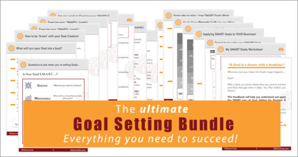 Are you setting goals but struggling with them? Need help in breaking them down or examples to guide you? Try this Ultimate Goal Setting Handbook. This eBook has everything you need to accomplish what's on your list. Get SMART Goals Templates, Worksheets and tons of Examples for your business and work! Don't miss this Epic Bundle!