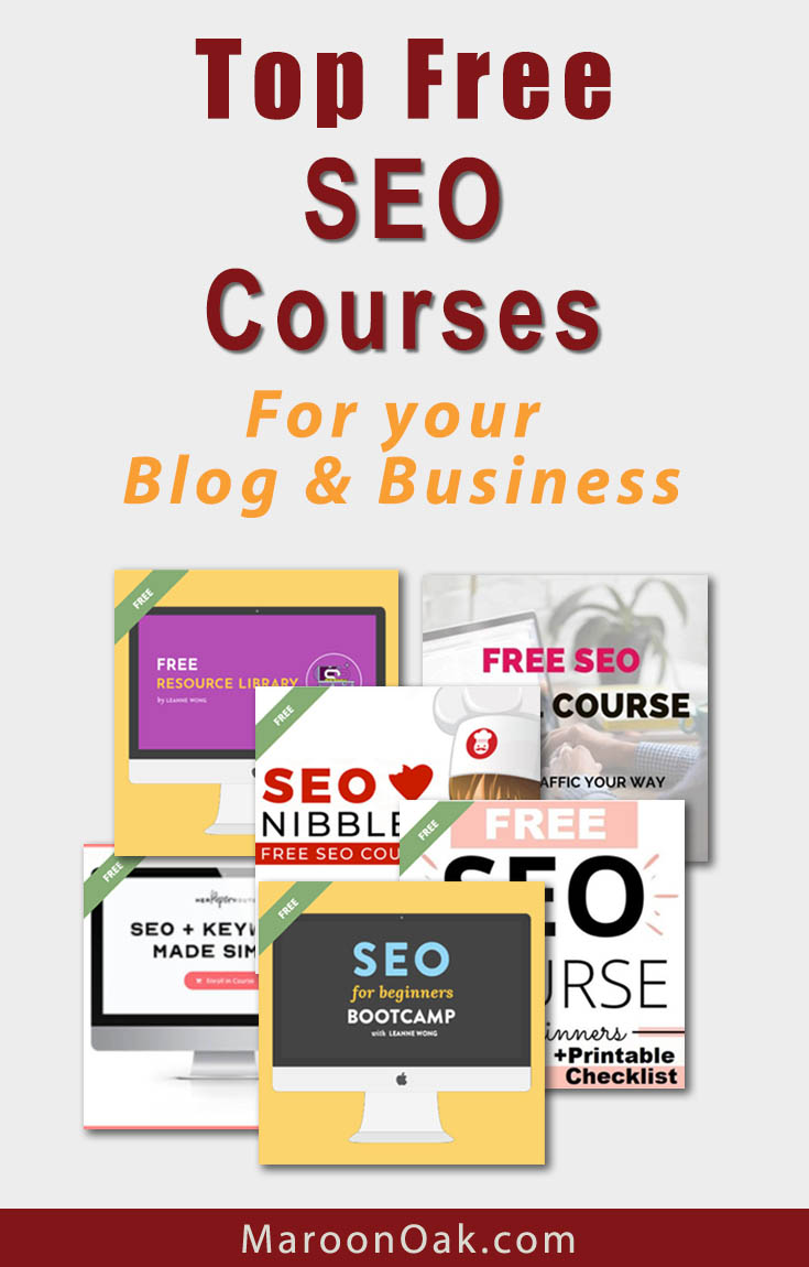 Ace the SEO for your blog and business! Find top free SEO Courses created by experts. Learn how to choose and use keywords. Optimize your on-page SEO, even use Google Analytics to track traffic and pages. These free SEO courses are perfect for entrepreneurs, bloggers and business owners.
