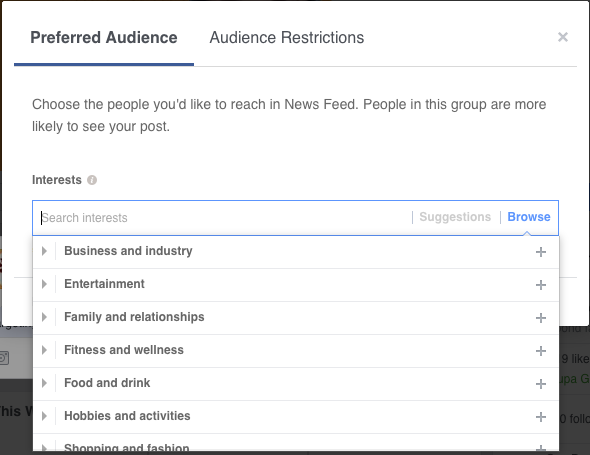 preferred Audiences on Facebook Pages