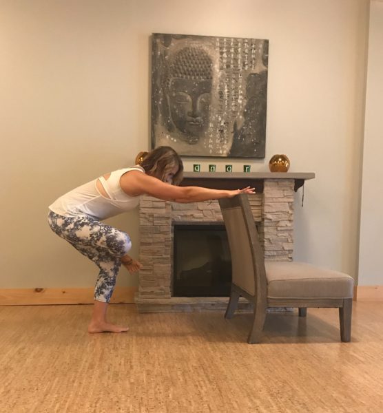 Standing Pigeon - Power of 5 Minutes Desk Yoga