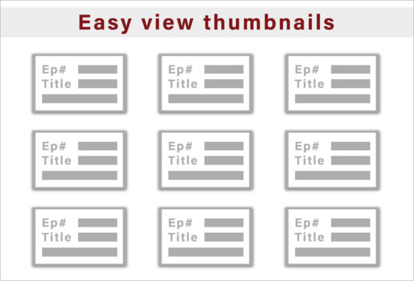 Do you have a comprehensive listing of podcasts? Share your podcast thumbnails.