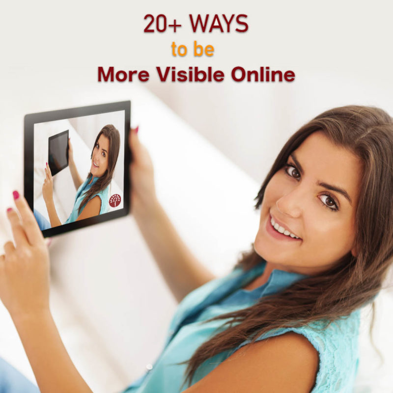 Cheatsheet - 20 ways to more online visibility and 20 ways to be more visible online
