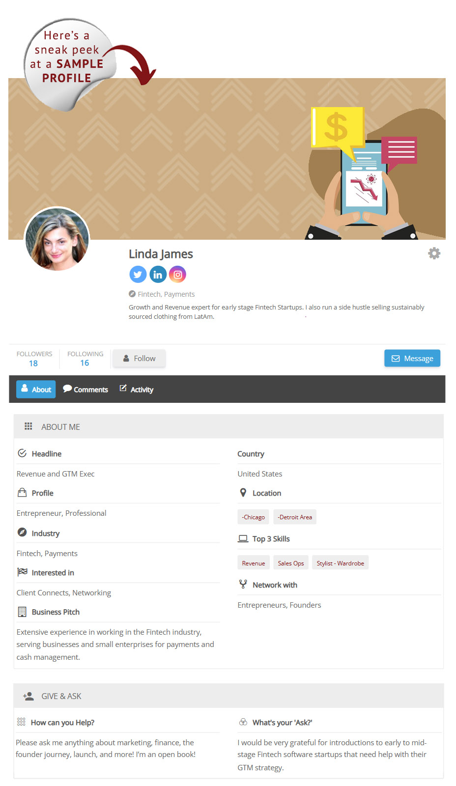 Professional profile on Maroon Oak Directory_Linda